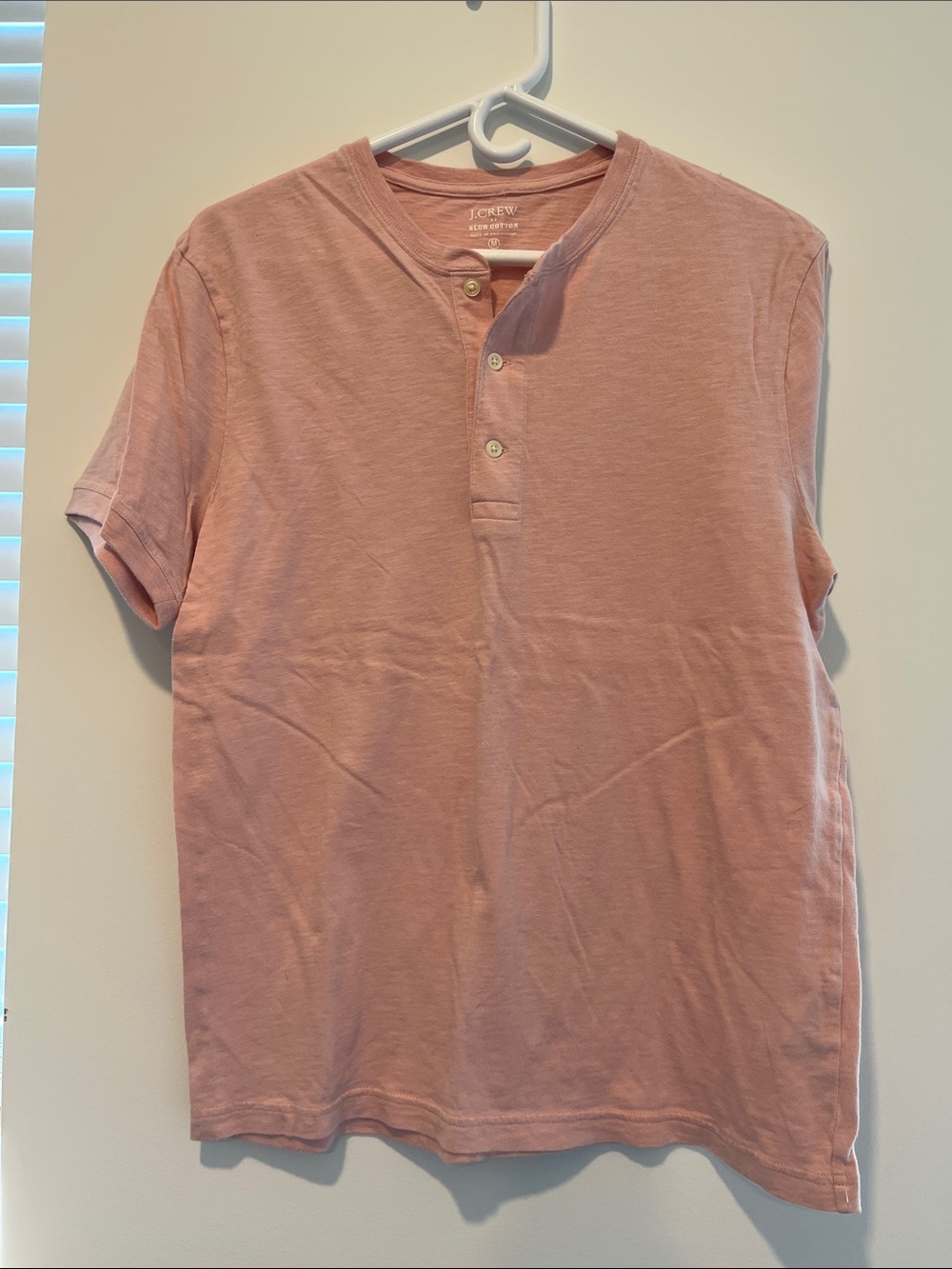 J. Crew Men’s Light Pink Short-Sleeve Henley